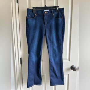 Ann Taylor Loft Flare Crop Dark Denim Jeans Size 10